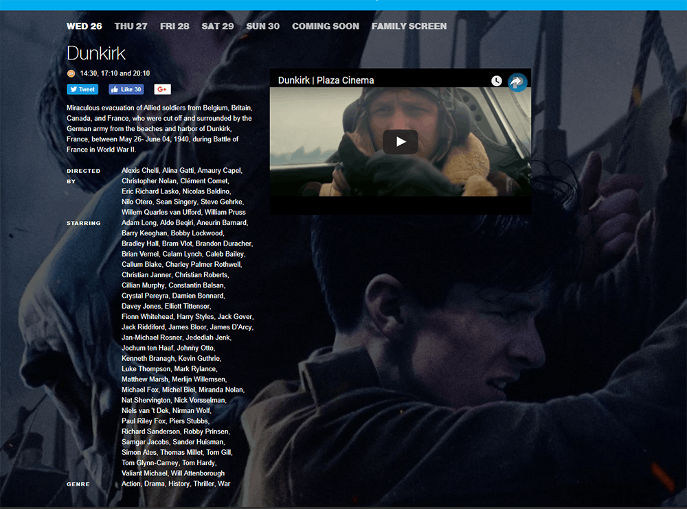Image shows the film info