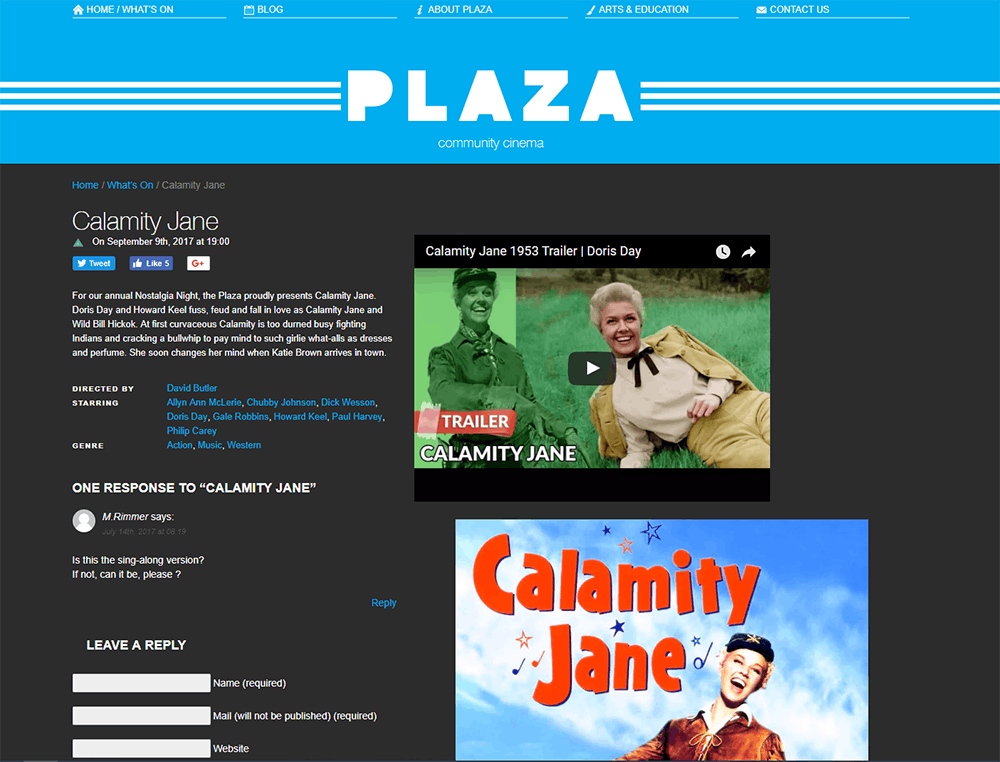 Image shows the What's On page