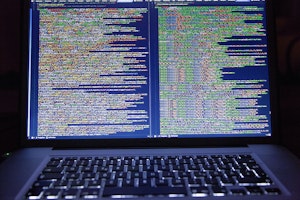 Photo of code on a computer screen.