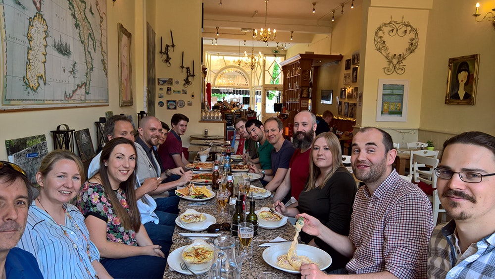 A team get together one lunch.