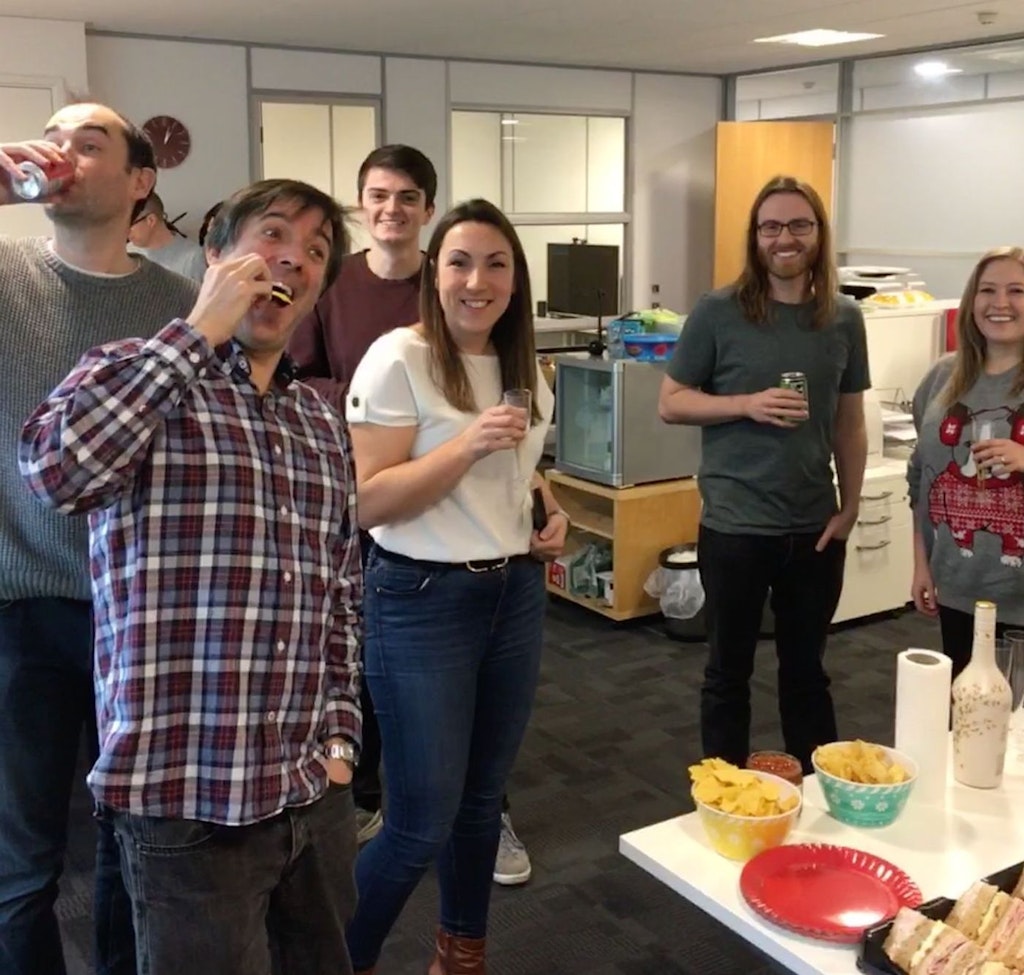 The team enjoying our Christmas themed Happy Monday